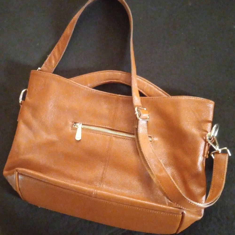 Paste Brand Tan Leather Purse With Removable Adjustable Strap